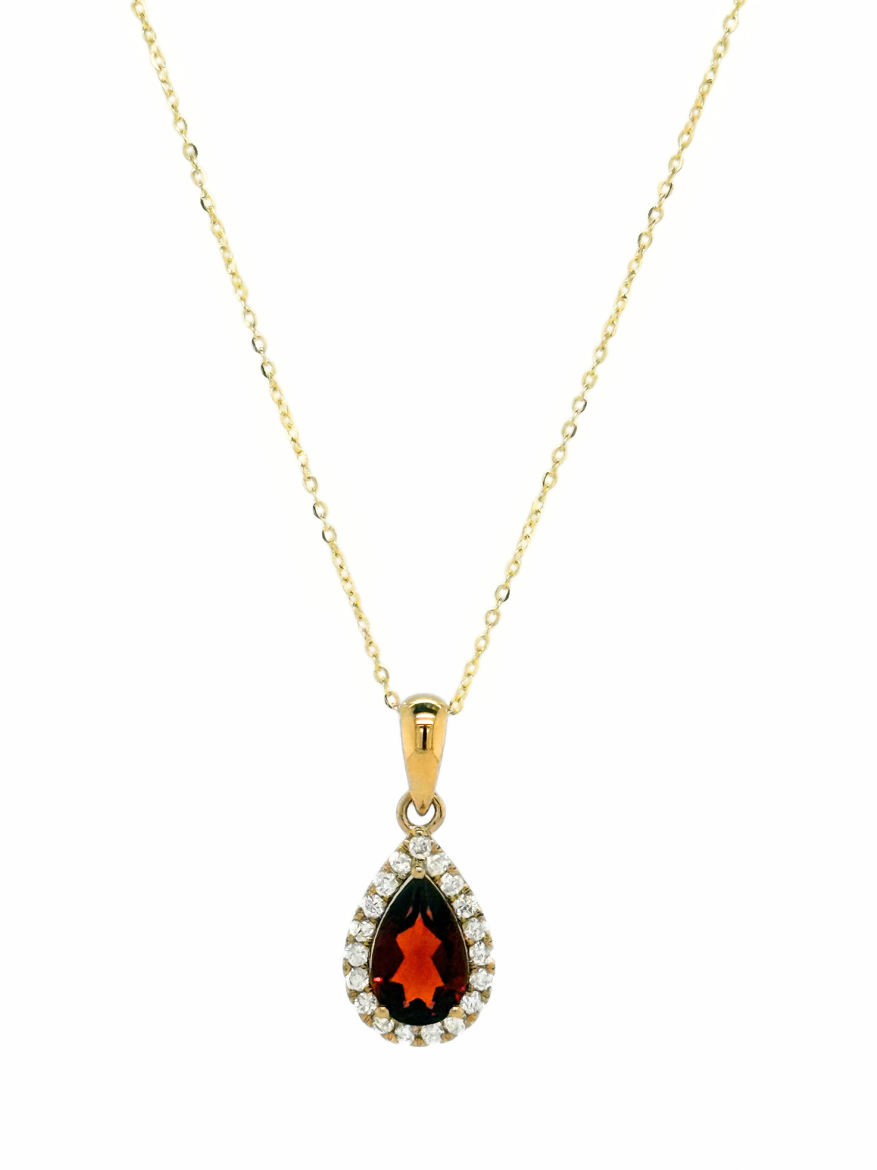 GARNET PENDANT W/CHAIN-4049578X5